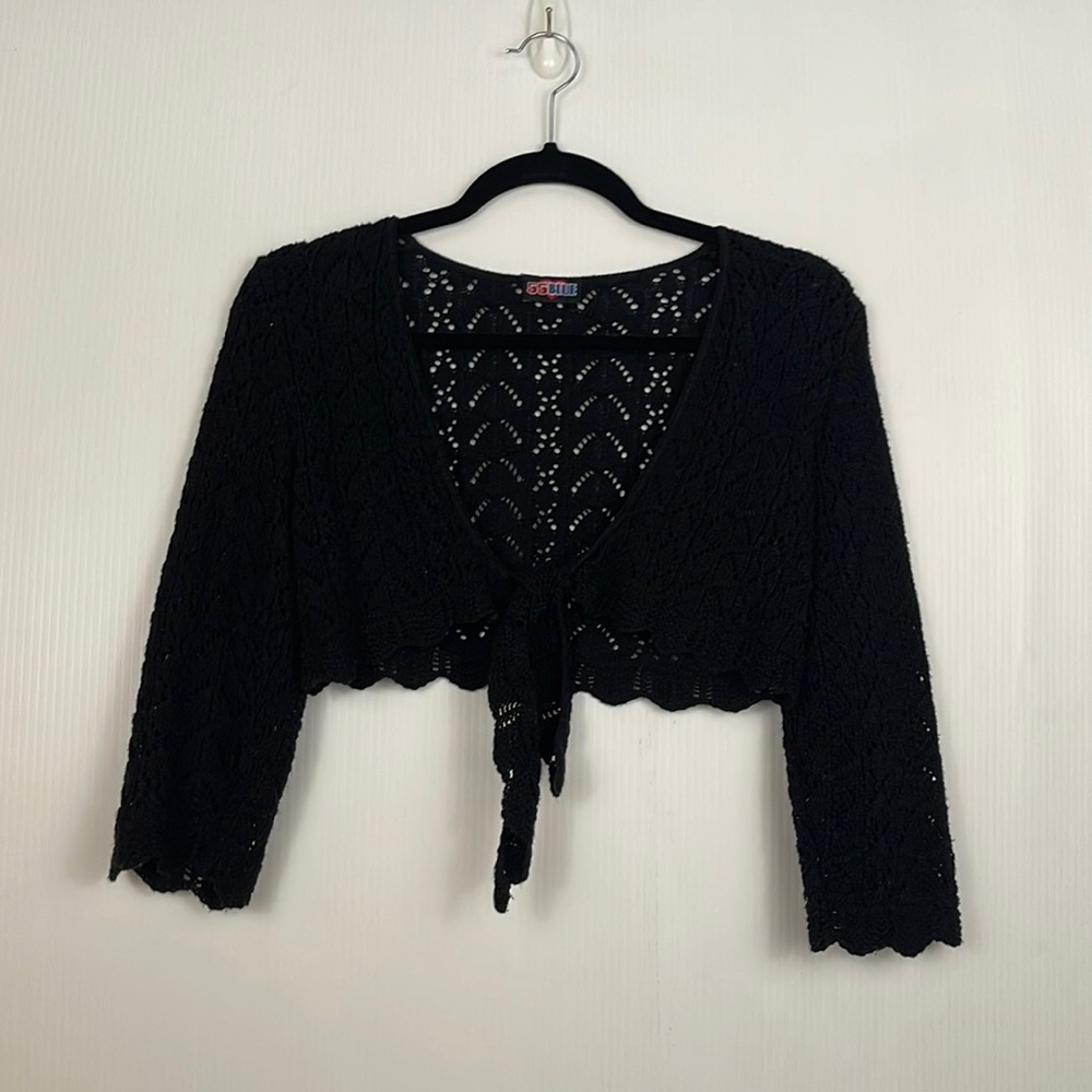 Y2K Vintage Black Knit Shrug